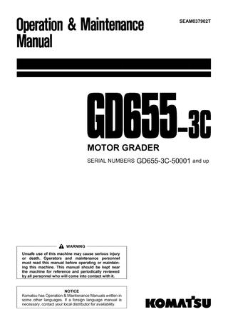 download Komatsu GD655 3C Motor Grader able workshop manual