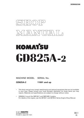 download Komatsu GD825A 2 Motor Grader able workshop manual