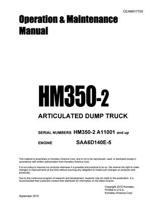 download Komatsu HM400 3 Field Assembly Instruction able workshop manual