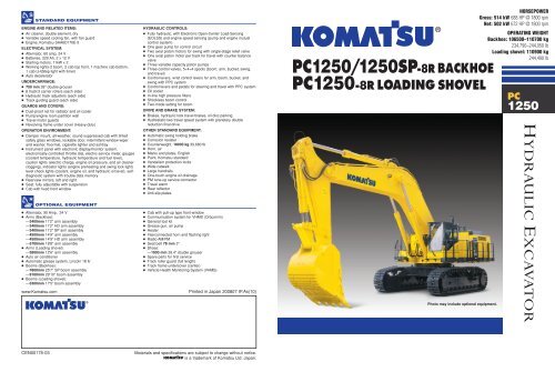 download Komatsu PC1250 7. 5 x manuals. able workshop manual