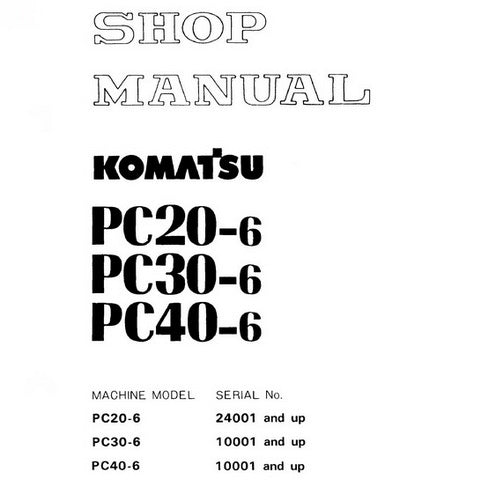 download Komatsu PC20 6 PC30 6 PC40 6 Hydraulic Excavator able workshop manual