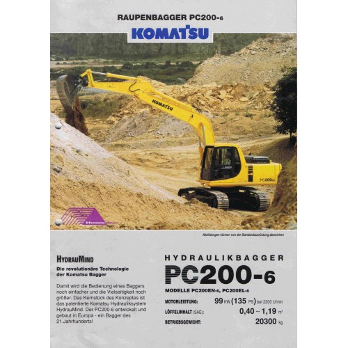 download Komatsu PC200 6 Hydraulic Excavator able workshop manual