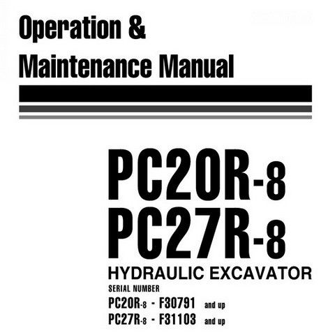 download Komatsu PC27R 8 manuals. operation manuals. able workshop manual