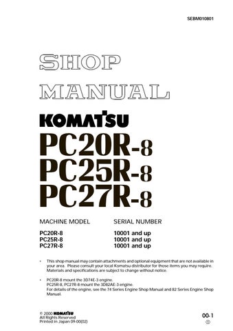download Komatsu PC27R 8 manuals. operation manuals. able workshop manual