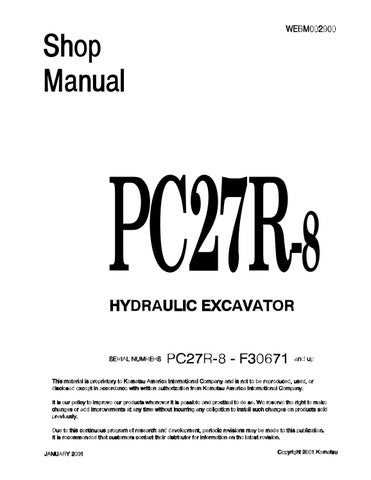 download Komatsu PC27R 8 manuals. operation manuals. able workshop manual