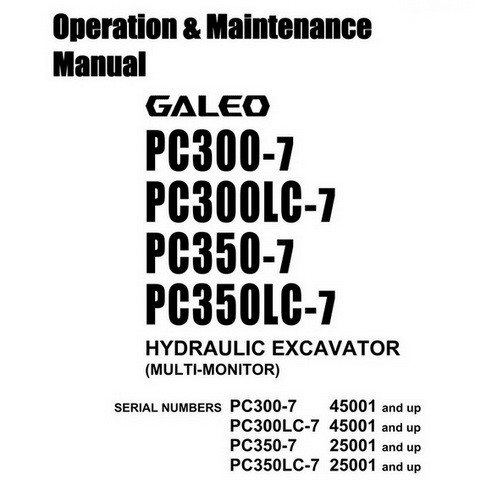 download Komatsu PC300 7 PC300LC 7 PC350 7 PC350LC 7 able workshop manual