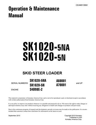 download Komatsu SK1020 5N operation able workshop manual