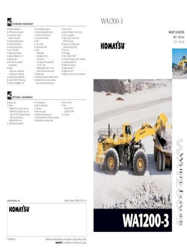download Komatsu WA1200 3 Wheel Loader able workshop manual