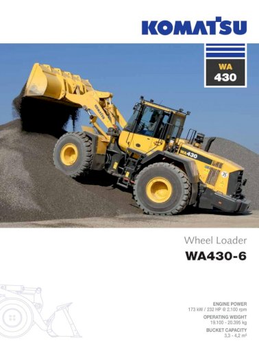 download Komatsu WA430 6 Wheel Loader SN A41001 up able workshop manual