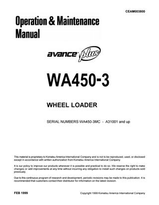 download Komatsu WA450 3.3 manuals able workshop manual
