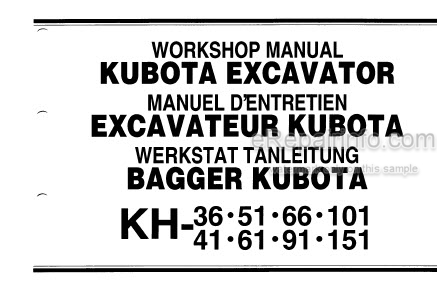 download Kubota KH51 KH61 KH 51 KH 61 able workshop manual
