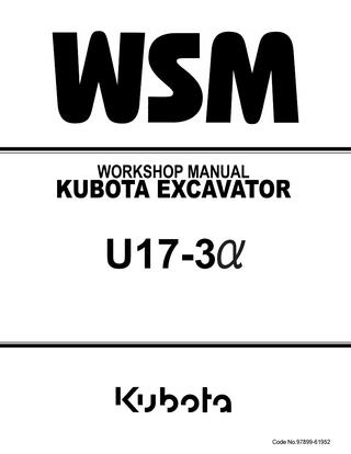 download Kubota U17 3? MICRO Excavator able workshop manual