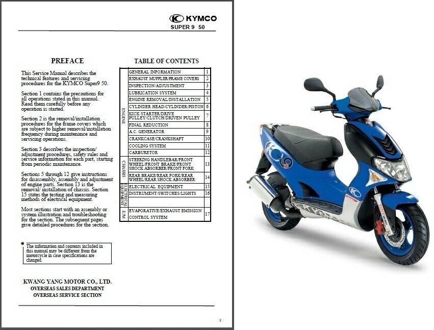 download Kymco Super 9 50 Motorcycle able workshop manual
