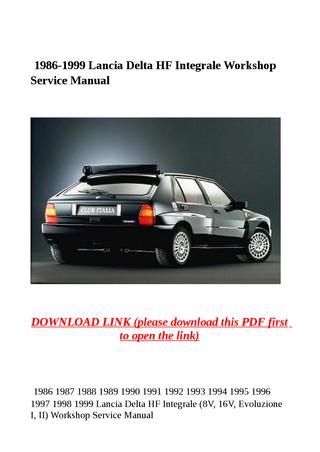 download LANCIA DELTA HF workshop manual