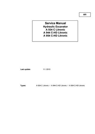 download LIEBHERR A900 Hydraulic Excavator Operation able workshop manual
