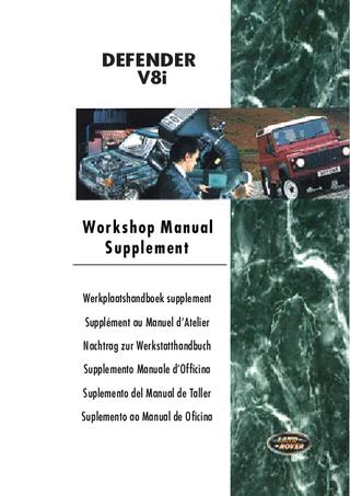 download Land Rover Defender V8i workshop manual