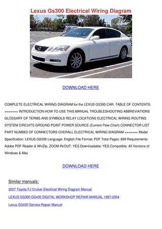 download Lexus GS430 workshop manual