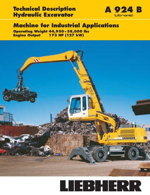 download Liebherr A924B Litronic A924B HD Litronic Hydraulic Excavator Operation workshop manual
