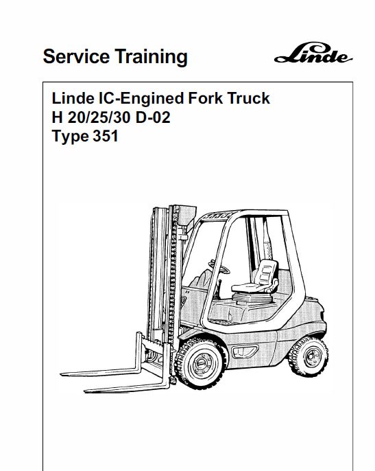 download Linde LPG Forklift Truck 351 03 Series H20 H25 H30 H35 User Manual able workshop manual