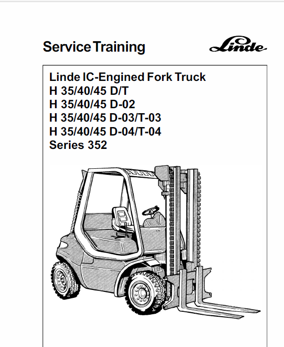 download Linde LPG Forklift Truck 351 03 Series H20 H25 H30 H35 User Manual able workshop manual