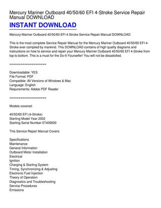 download MARINER workshop manual