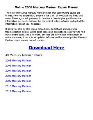 download MARINER workshop manual