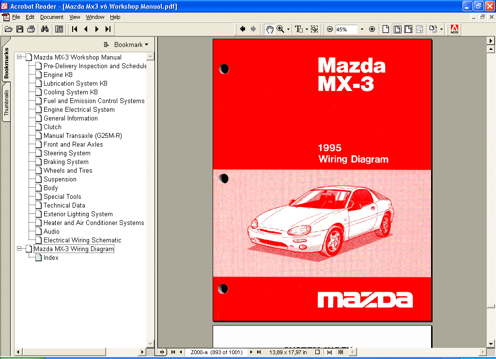 download MAZDA MX 3 workshop manual