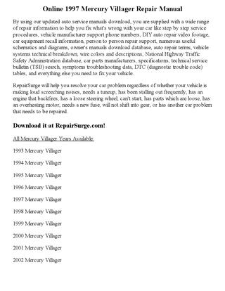 download MERCURY VILLAGER workshop manual