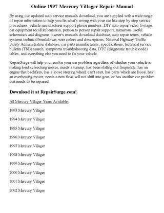 download MERCURY VILLAGER workshop manual