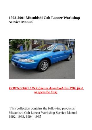 download MITSUBISHI COLT Lancer workshop manual