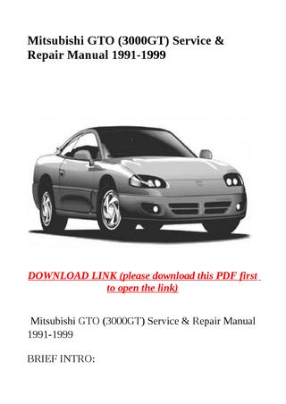 download MITSUBISHI GTO 3000GT workshop manual