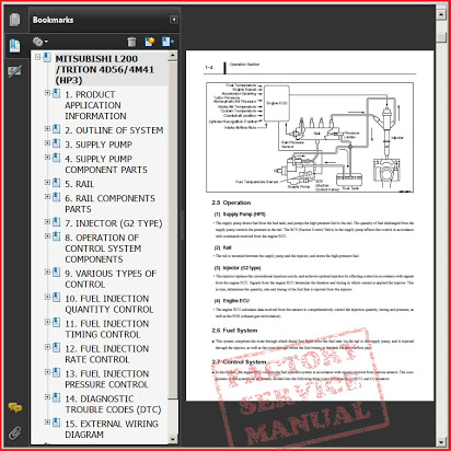 download MITSUBISHI L200 TRITON 4D56 4M41 Engine workshop manual
