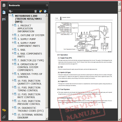 download MITSUBISHI L200 TRITON workshop manual