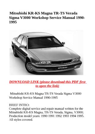 download MITSUBISHI MAGNA VERADA TR TS KR KS workshop manual