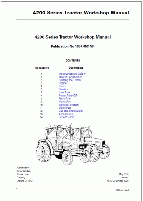 download Massey Ferguson MF4200 tractor workshop manual