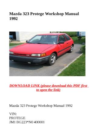 download Mazda 323 Protege workshop manual