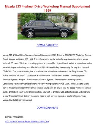 download Mazda 323 Supplement workshop manual