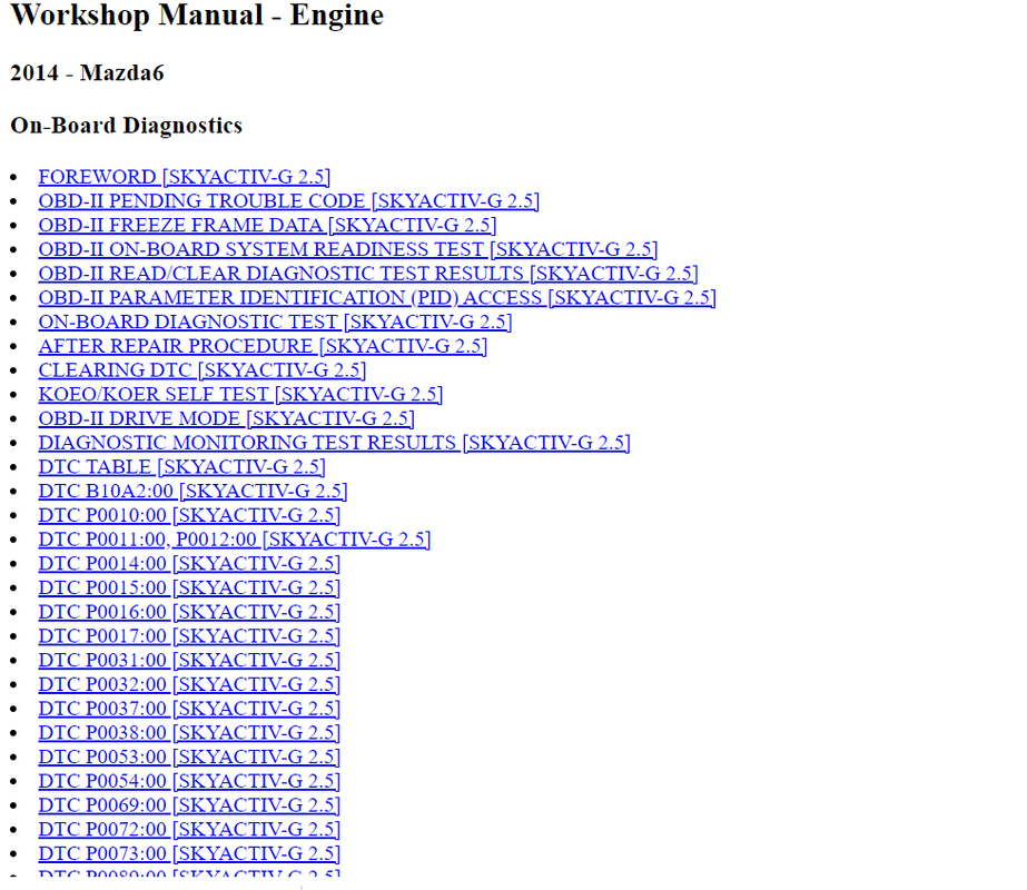 download Mazda 6 Bodyshop workshop manual