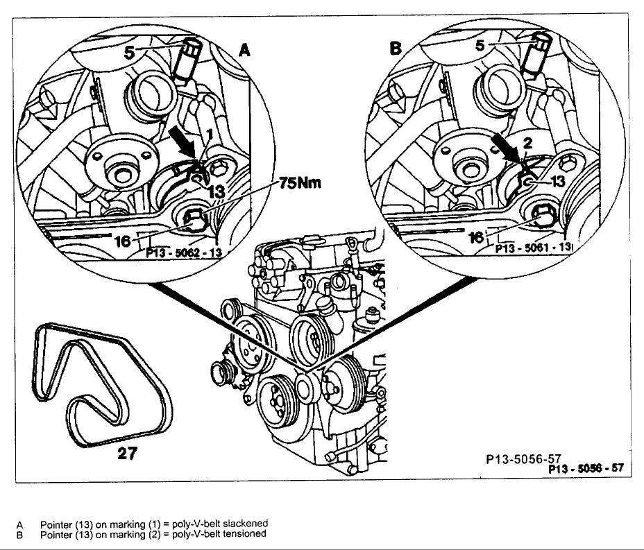 download Mercedes Benz 190E Drive Belt Tensioner workshop manual