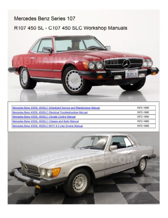 download Mercedes Benz 450SLC workshop manual