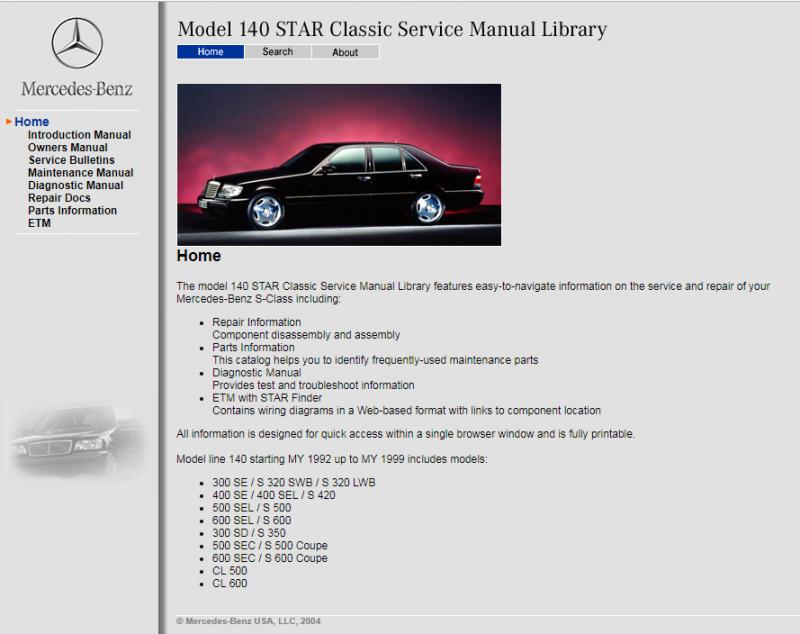 download Mercedes Benz S320 workshop manual
