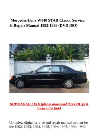 download Mercedes Benz W140 STAR Classic workshop manual