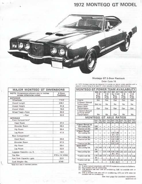 download Mercury Montego workshop manual