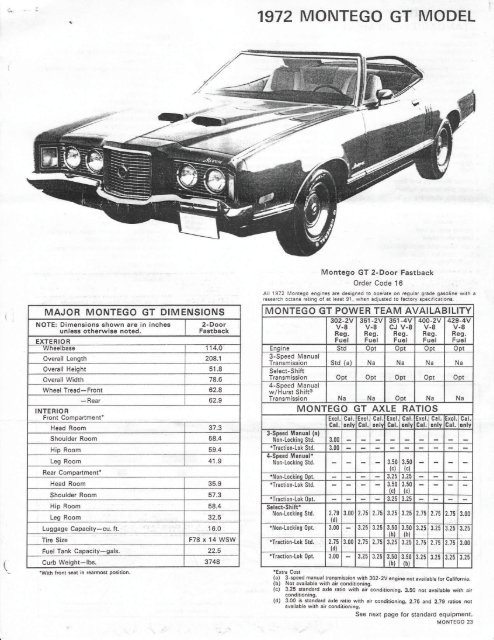 download Mercury Montego workshop manual