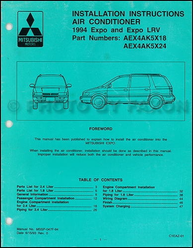 download Mitsubishi Expo LRV workshop manual