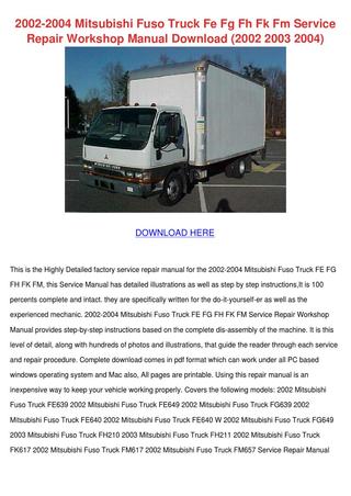 download Mitsubishi Fuso Truck FK FM workshop manual