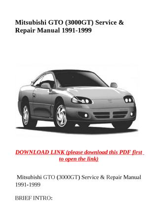 download Mitsubishi GTO 3000GT workshop manual
