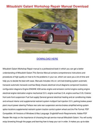 download Mitsubishi Galant Mirage Diamante workshop manual