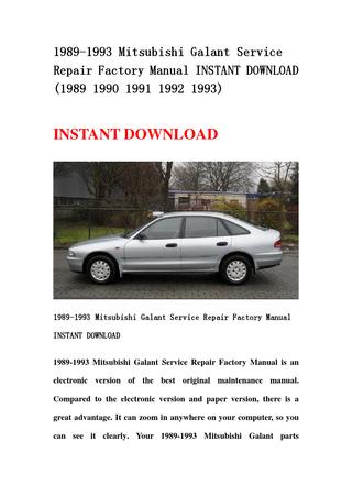 download Mitsubishi Galant downlod workshop manual