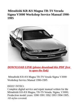 download Mitsubishi KR KS Magna TR TS Verada Sigma V3000 workshop manual